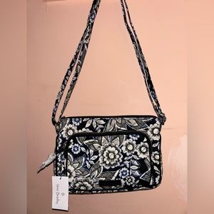 NWT Vera Bradley Iconic RFID Little Hipster Snow Lotus Crossbody Shoulder Bag